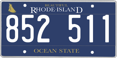 RI license plate 852511