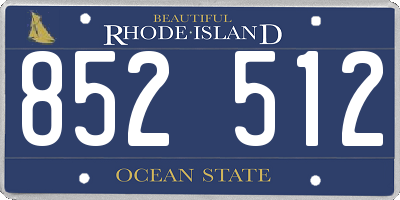 RI license plate 852512