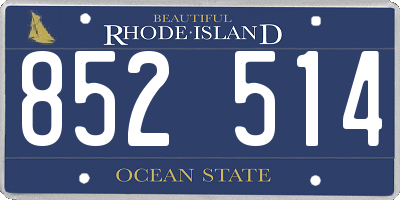 RI license plate 852514