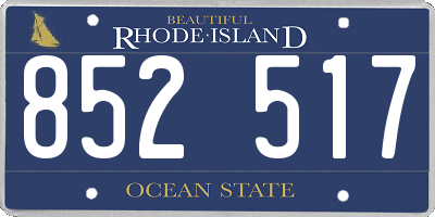 RI license plate 852517
