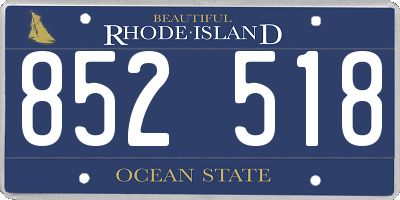 RI license plate 852518