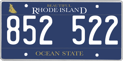 RI license plate 852522