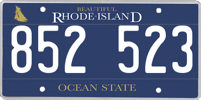 RI license plate 852523