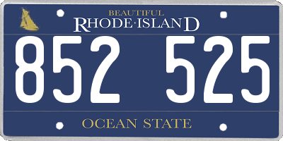 RI license plate 852525
