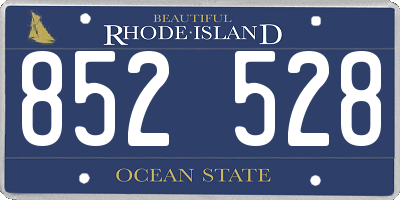 RI license plate 852528