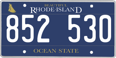 RI license plate 852530