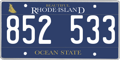 RI license plate 852533