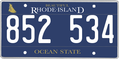 RI license plate 852534