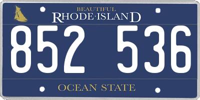 RI license plate 852536