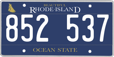 RI license plate 852537