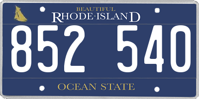 RI license plate 852540