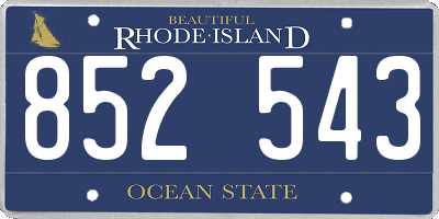 RI license plate 852543