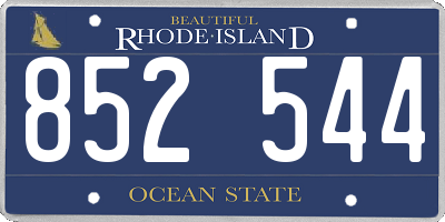 RI license plate 852544