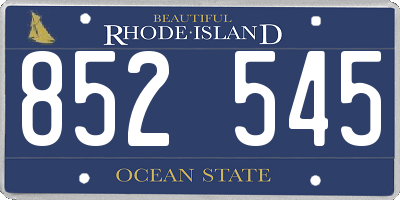 RI license plate 852545