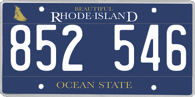 RI license plate 852546