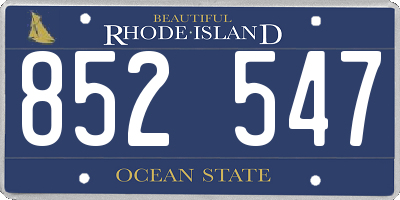 RI license plate 852547