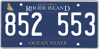 RI license plate 852553