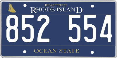 RI license plate 852554