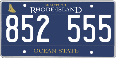 RI license plate 852555