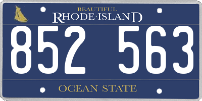 RI license plate 852563