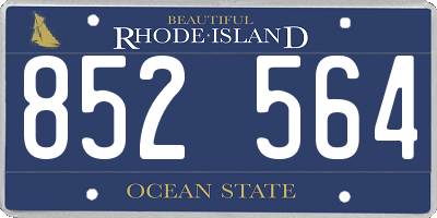 RI license plate 852564