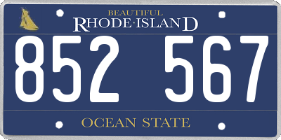 RI license plate 852567