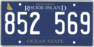 RI license plate 852569