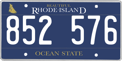 RI license plate 852576