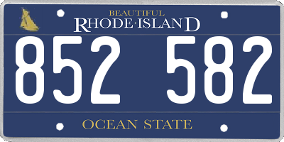 RI license plate 852582