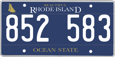 RI license plate 852583