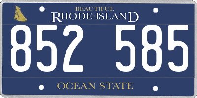 RI license plate 852585