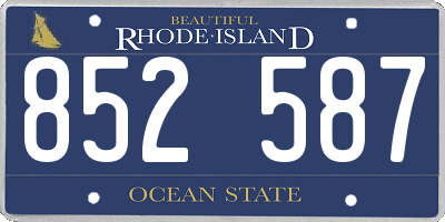 RI license plate 852587