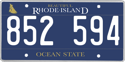 RI license plate 852594