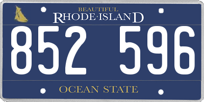 RI license plate 852596