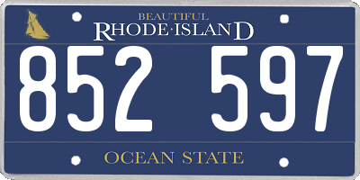 RI license plate 852597
