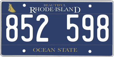 RI license plate 852598