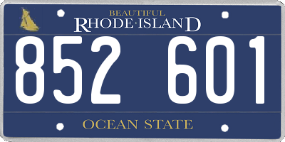 RI license plate 852601