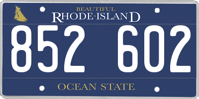 RI license plate 852602