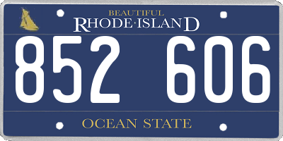 RI license plate 852606