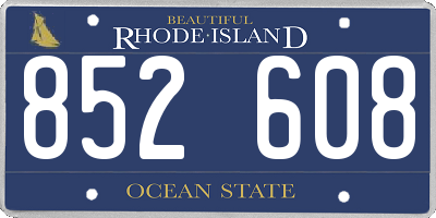 RI license plate 852608