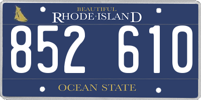 RI license plate 852610