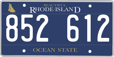 RI license plate 852612