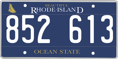 RI license plate 852613