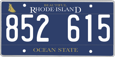 RI license plate 852615