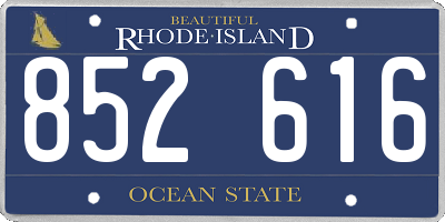 RI license plate 852616