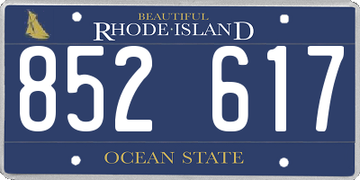 RI license plate 852617