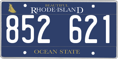 RI license plate 852621