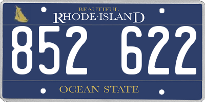 RI license plate 852622