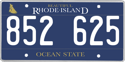 RI license plate 852625