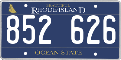 RI license plate 852626